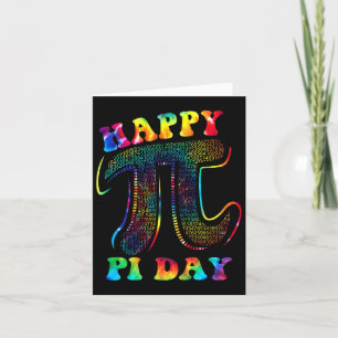 Tarjeta Tie Dye Happy Pi Day 3.14 Math Teacher Kids Wo