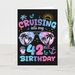 Tarjeta Tie Dye Navegando hacia mi cumpleaños número 42 Su