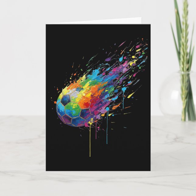 Tarjeta Tie-dye Paint Splats Soccer Footbyll Player Fans E (Anverso)