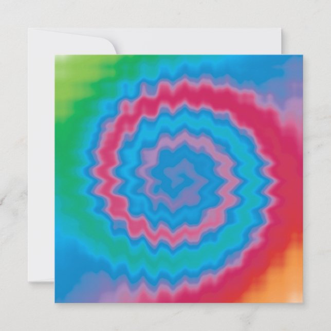 Tarjeta Tie dyed groovy funky patrón giratorio fresco (Anverso)