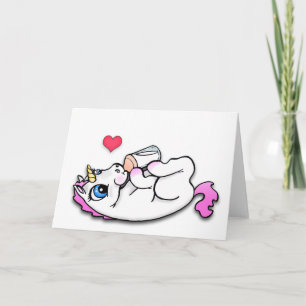 Tarjeta Tiempo de alimentación del bebé unicornio - Pink -