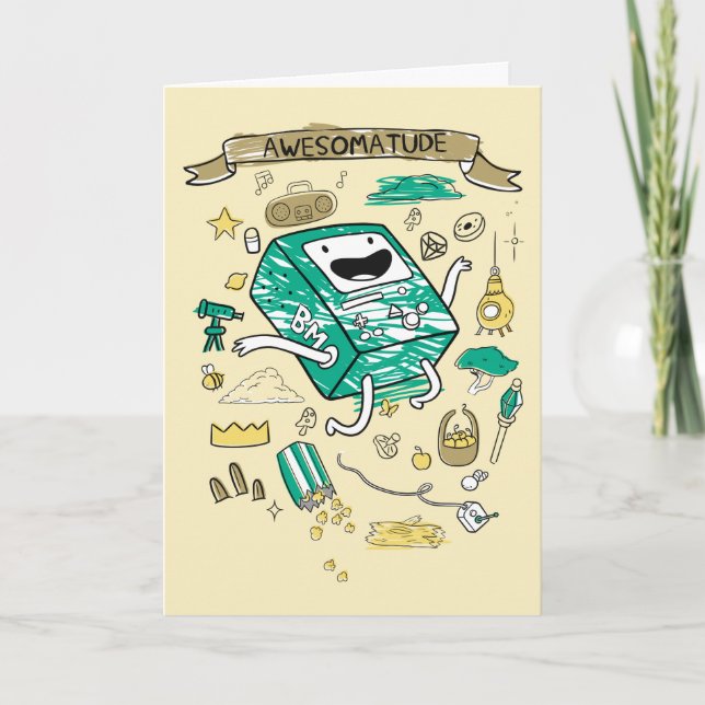 Tarjeta Tiempo de aventura | "Awesomatude" BMO Sketch (Anverso)