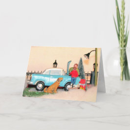 Tarjeta Tiempo de conexión padre/hijo - Escena de coche de