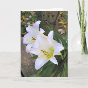 Tarjeta Tiempo De Florecer - Lillies Blancos