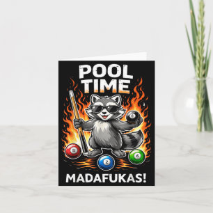Tarjeta Tiempo de Piscina Madafakas Mapache Divertido Juga