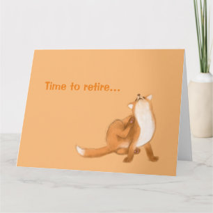 Tarjeta Tiempo de retirar el lindo rayado de zorro