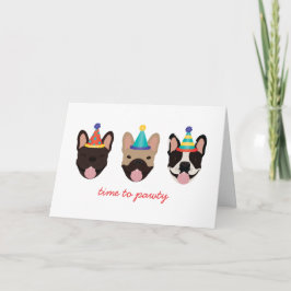 Tarjeta Tiempo De Rojo Para Los Fiestas De Bulldog Gorras