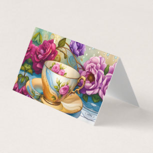 Tarjeta Tiempo de té - Arte de la Copa de té