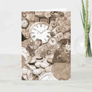 Tarjeta tiempo dinero y recuerdos, en blanco por dentro