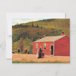 Tarjeta Tiempo escolar, pintura popular de Winslow Homer,