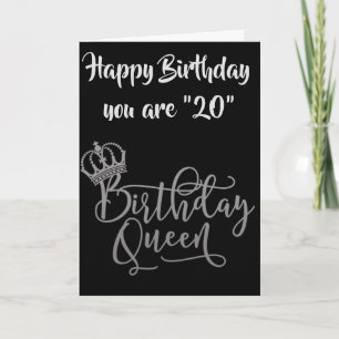 Tarjeta TIEMPO PARA CELEBRAR **20th** BIRTHDAY QUEEN Card