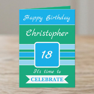 Tarjeta Tiempo para celebrar el 18 cumpleaños verde
