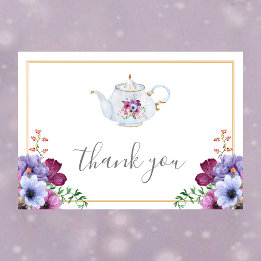 Tarjeta Tiempo Para El Tea Floral Bridal Shower Gracias