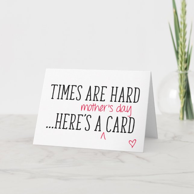 Tarjeta Tiempos difíciles, aquí hay una tarjeta, el divert (Anverso)