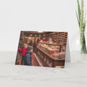 Tarjeta Tienda de dulces a granel fotográfica en época nav