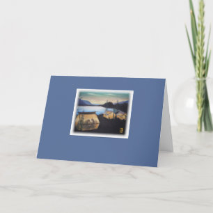 Tarjeta Tiendas pasteles al atardecer en azul Inspirador