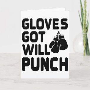 Tarjeta Tiene Guantes Dará Puñetazos Boxeador Deporte Fuer