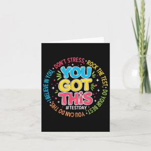 Tarjeta Tienes este Test Day Rock the Test Teacher Testin