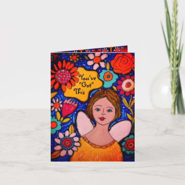 Tarjeta Tienes esto, flores, margaritas, rosas caprichosos (Anverso)