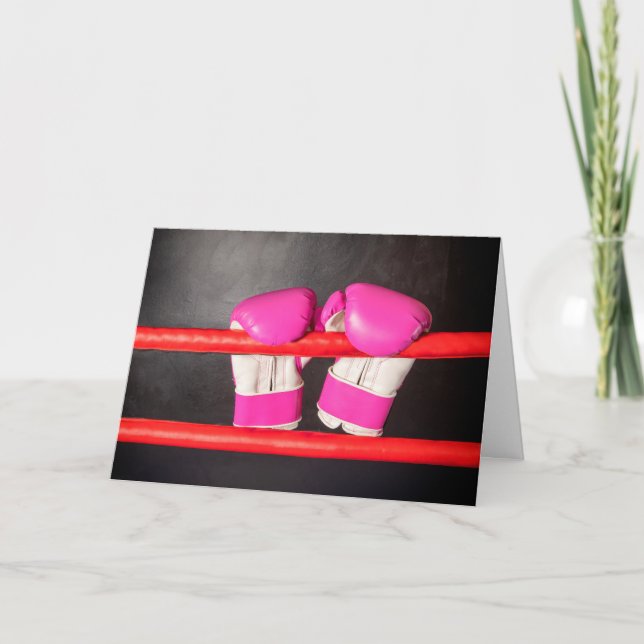 Tarjeta Tienes Estos Guantes De Boxeo Rosa (Anverso)