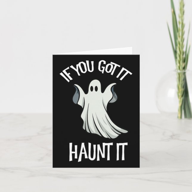 Tarjeta Tienes Que Tirar El Vestido Fantasma De Halloween (Anverso)