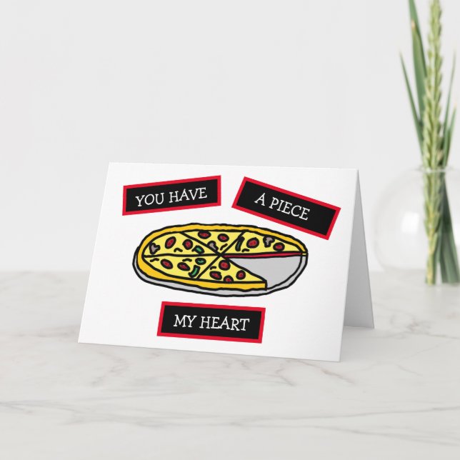 Tarjeta Tienes un pedazo de mi corazón travieso coqueto (Anverso)