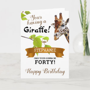 Tarjeta ¡Tienes una jirafa! Cumpleaños personalizado
