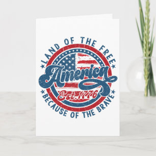 Tarjeta Tierra americana de los libres por los valientes U