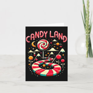 Tarjeta Tierra de Dulces Navideños Arcoíris Caramelo Navid