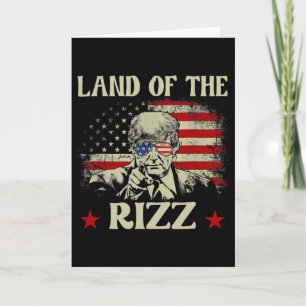 Tarjeta Tierra De La Rizz Divertido Patriótico Trump 4 De 