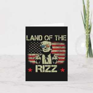 Tarjeta Tierra De Rizz Funny Patriótico Trump 4 De Julio