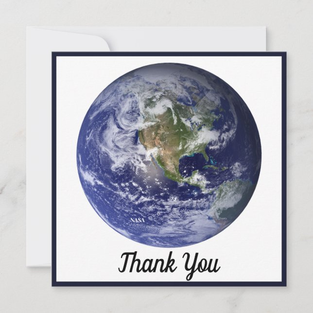 Tarjeta Tierra desde el espacio, mármol azul por la NASA (Anverso)