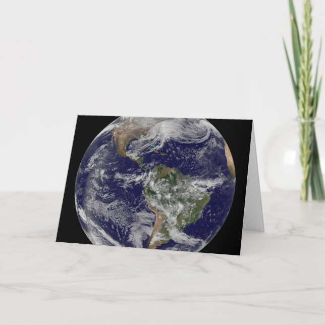 Tarjeta Tierra Llena Que Muestra Una Fuerte Tormenta De In (Anverso)