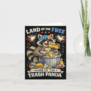 Tarjeta Tierra Patriótica de Mapache Basura de los Libres