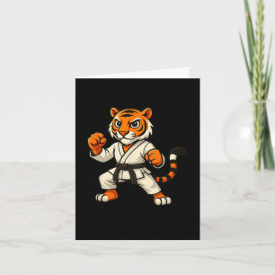Tarjeta Tiger Karate Gracioso Black Belt Niños Chicas
