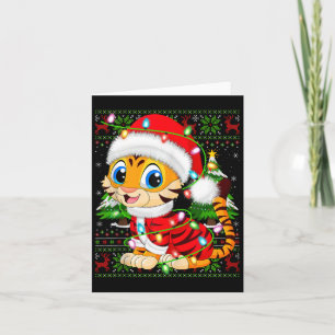 Tarjeta Tiger Xmas Sweater Style Ugly Santa Tiger Christin