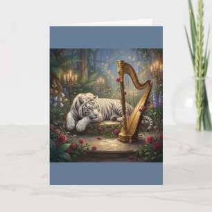 Tarjeta Tigre Blanco & Arpa Dorada