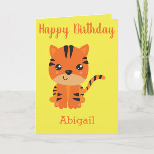Tarjeta Tigre chica de cumpleaños
