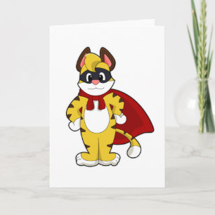 Tarjeta Tigre como héroe con máscara y Cabo