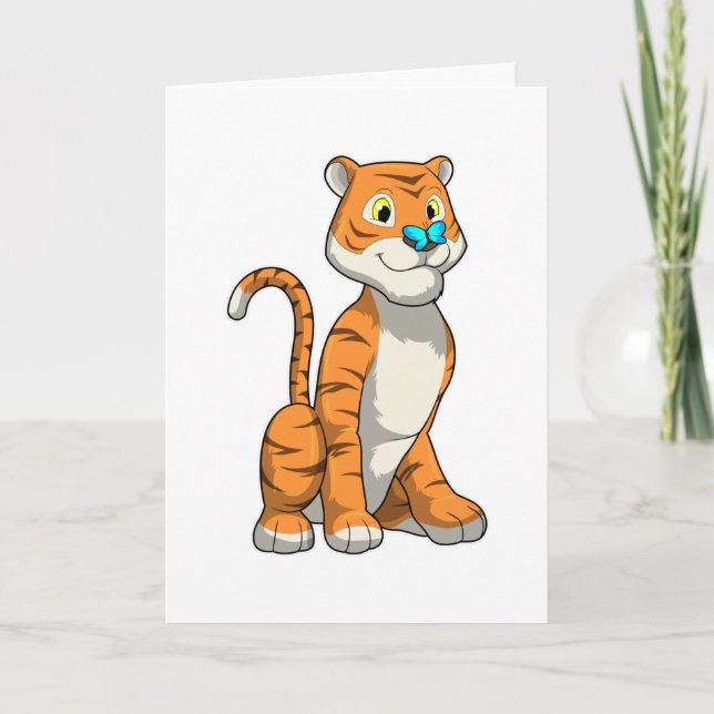 Tarjeta Tigre con mariposa (Anverso)