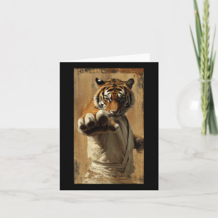 Tarjeta Tigre de artes marciales de Karate rompiendo el fu