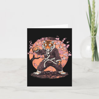 Tarjeta Tigre de Karate Flores de Sakura Taekwondo Jiu-Jit