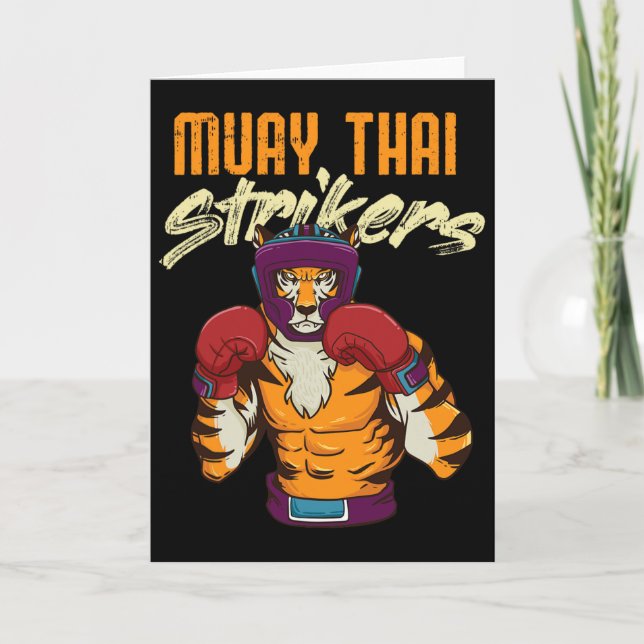 Tarjeta Tigre de Muay Thai Boxeo Tailandés Kickboxing Tail (Anverso)