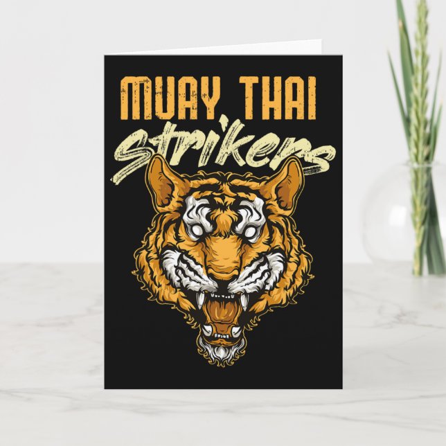 Tarjeta Tigre de Muay Thai Boxeo Tailandés Kickboxing Tail (Anverso)