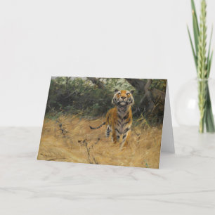 Tarjeta Tigre en el reloj   Wilhelm Kuhnert