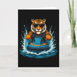 Tarjeta Tigre genial con gafas de sol Vibraciones de veran
