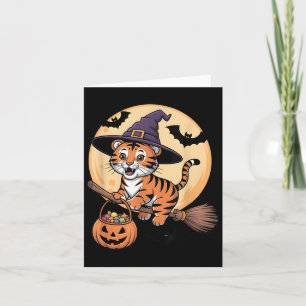 Tarjeta Tigre Gorra Calabaza Halloween Vestidos Hombres Mu