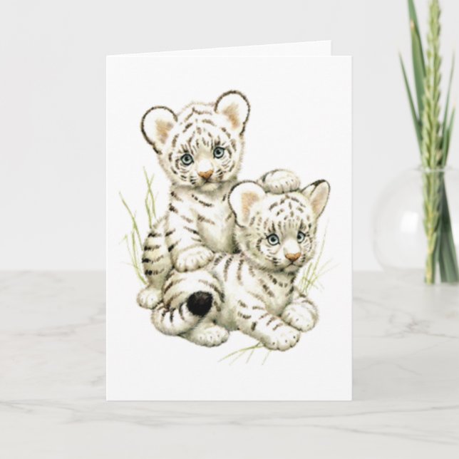 Tarjeta Tigre lindo Cubs de la nieve (Anverso)