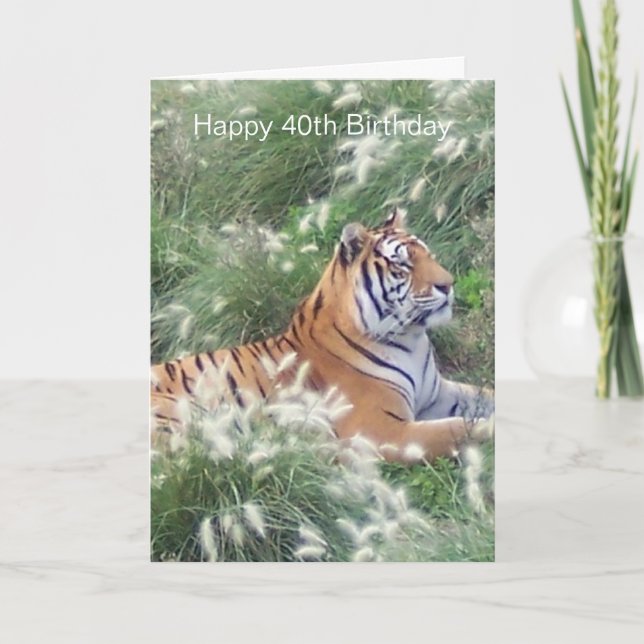Tarjeta Tigre personalizado en su 40 aniversario (Anverso)
