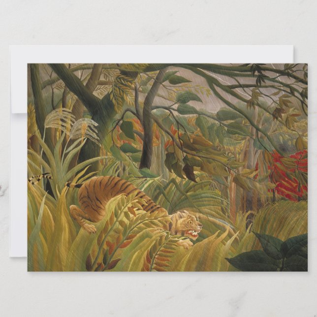Tarjeta Tigre sorprendido en tormenta tropical (Anverso)